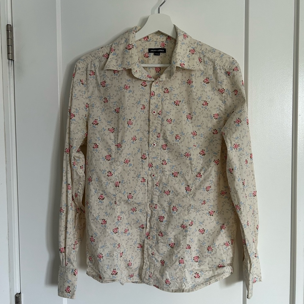 Jack & Jones Cream Floral Men's Shirt